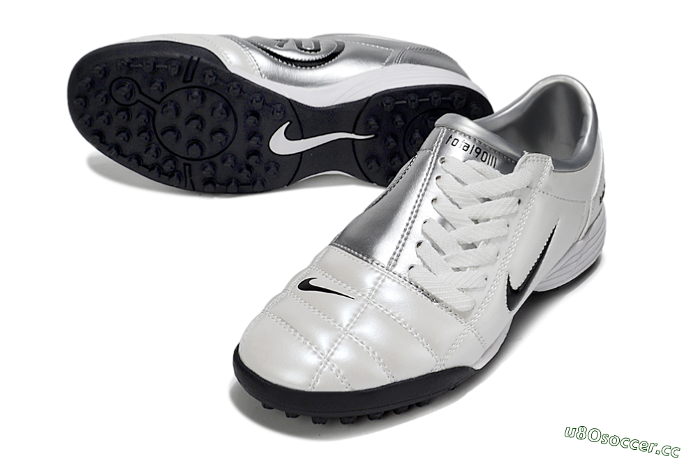 Unisex Nike Total 90 III TF Artificial Turf Low-Tops Football Shoes - White/Black/Silver 3