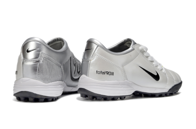 Unisex Nike Total 90 III TF Artificial Turf Low-Tops Football Shoes - White/Black/Silver