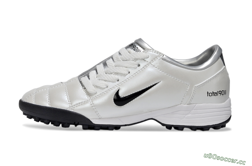 Unisex Nike Total 90 III TF Artificial Turf Low-Tops Football Shoes - White/Black/Silver 0