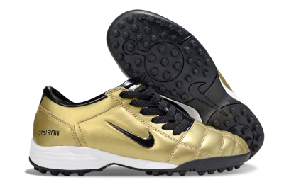 Unisex Nike Total 90 III TF Artificial Turf Low-Tops Football Shoes - Gold/Black/White