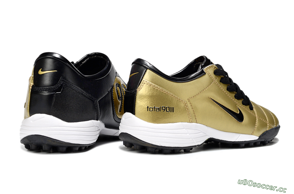 Unisex Nike Total 90 III TF Artificial Turf Low-Tops Football Shoes - Gold/Black/White 6