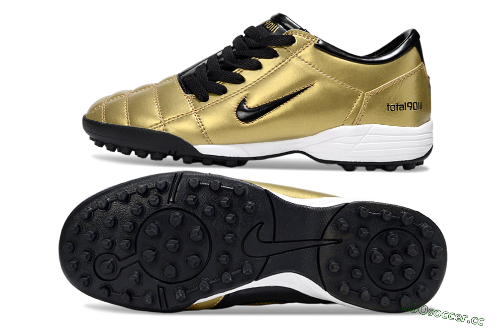 Unisex Nike Total 90 III TF Artificial Turf Low-Tops Football Shoes - Gold/Black/White 1