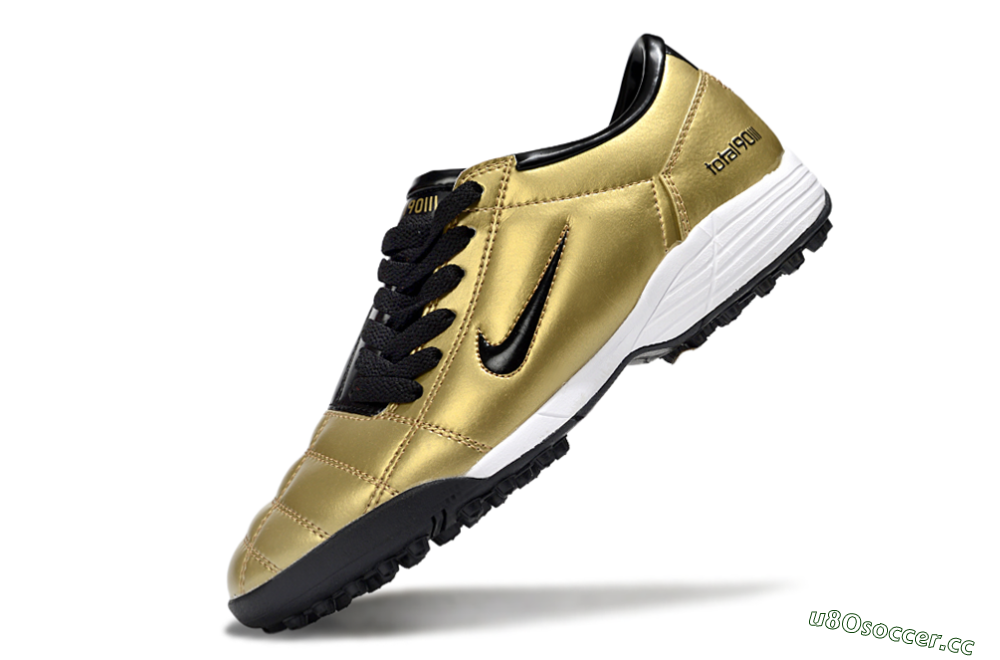 Unisex Nike Total 90 III TF Artificial Turf Low-Tops Football Shoes - Gold/Black/White 5
