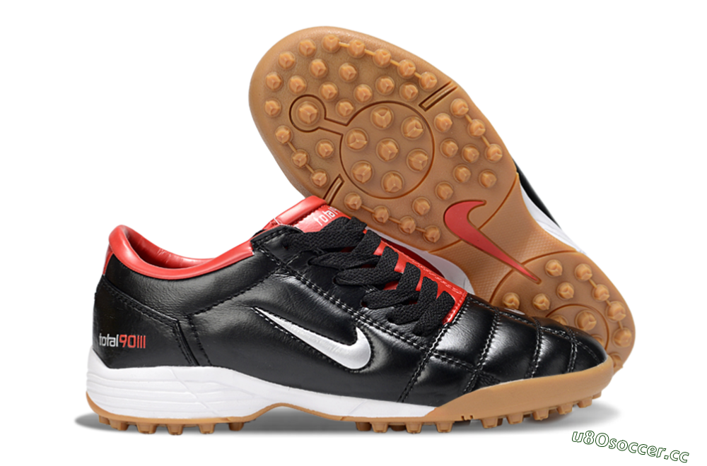 Unisex Nike Total 90 III TF Artificial Turf Low-Tops Football Shoes - Black/Silver/Red 2