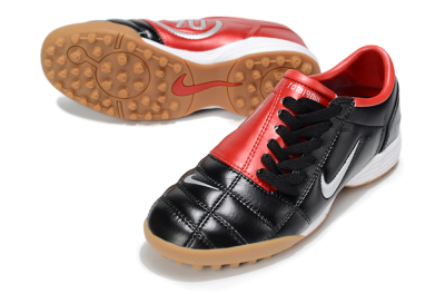 Unisex Nike Total 90 III TF Artificial Turf Low-Tops Football Shoes - Black/Silver/Red