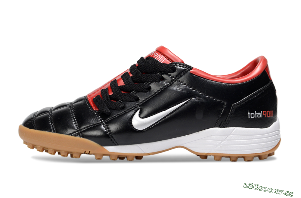 Unisex Nike Total 90 III TF Artificial Turf Low-Tops Football Shoes - Black/Silver/Red 0
