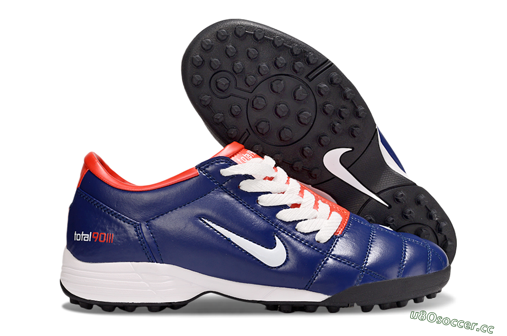 Unisex Nike Total 90 III TF Artificial Turf Low-Tops Football Shoes - Blue/White/Red 2
