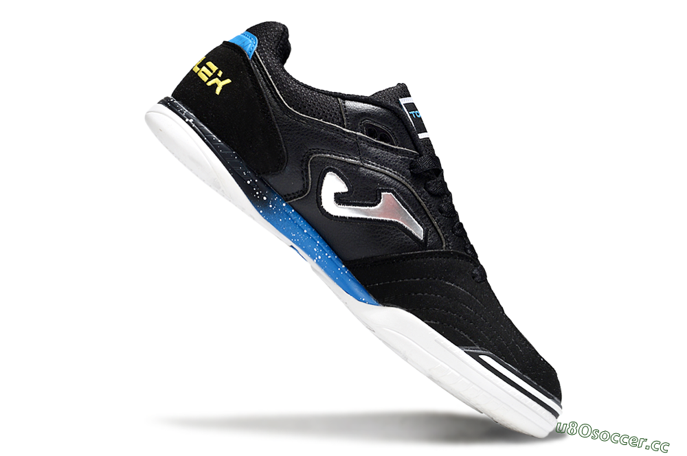 Men's Joma Top Flex IC Indoor & Futsal Low-Tops Football Shoes - Black/Silver/Blue 4