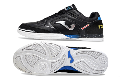 Men's Joma Top Flex IC Indoor & Futsal Low-Tops Football Shoes - Black/Silver/Blue