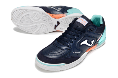 Men's Joma Top Flex IC Indoor & Futsal Low-Tops Football Shoes - Black/Silver/Jade