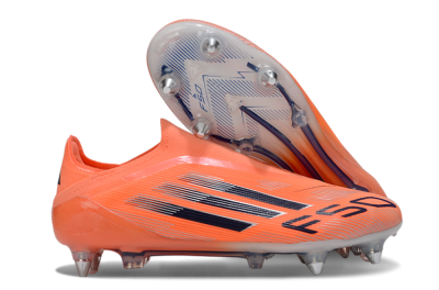 Men's Adidas F50 Elite Laceless SG Soft Ground Low-Tops Football Boots - Red/Black/Silver