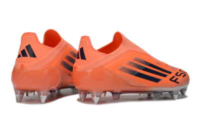Men's Adidas F50 Elite Laceless SG Soft Ground Low-Tops Football Boots - Red/Black/Silver