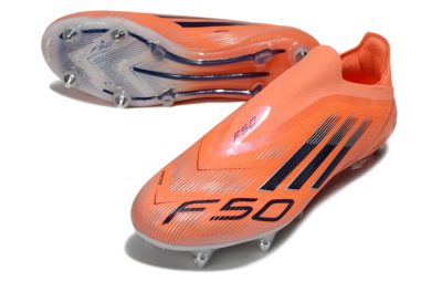 Men's Adidas F50 Elite Laceless SG Soft Ground Low-Tops Football Boots - Red/Black/Silver