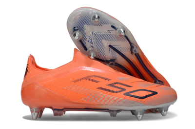Men's Adidas F50 Elite Laceless SG Soft Ground Low-Tops Football Boots - Red/Black/Silver