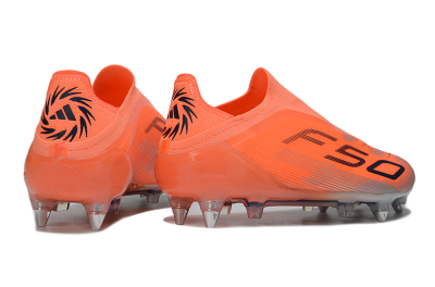 Men's Adidas F50 Elite Laceless SG Soft Ground Low-Tops Football Boots - Red/Black/Silver