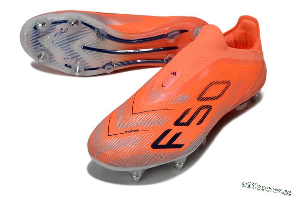 Men's Adidas F50 Elite Laceless SG Soft Ground Low-Tops Football Boots - Red/Black/Silver 3