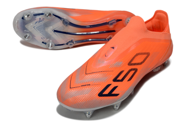 Men's Adidas F50 Elite Laceless SG Soft Ground Low-Tops Football Boots - Red/Black/Silver