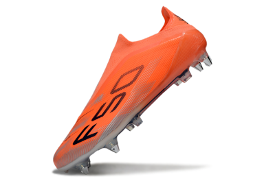 Men's Adidas F50 Elite Laceless SG Soft Ground Low-Tops Football Boots - Red/Black/Silver