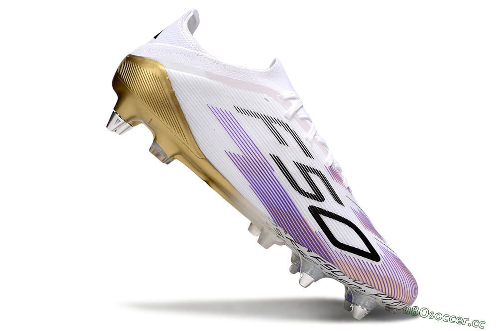 Men's Adidas F50 Elite SG Soft Ground Low-Tops Football Boots - White/Purple/Black 4