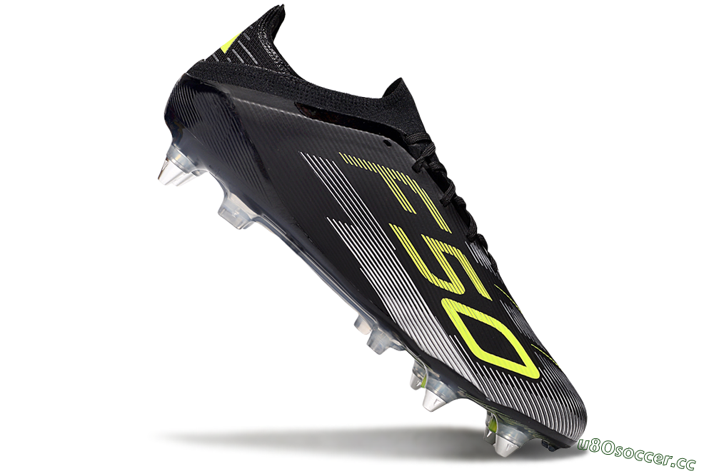 Men's Adidas F50 Elite SG Soft Ground Low-Tops Football Boots - Black/Yellow/Silver 4