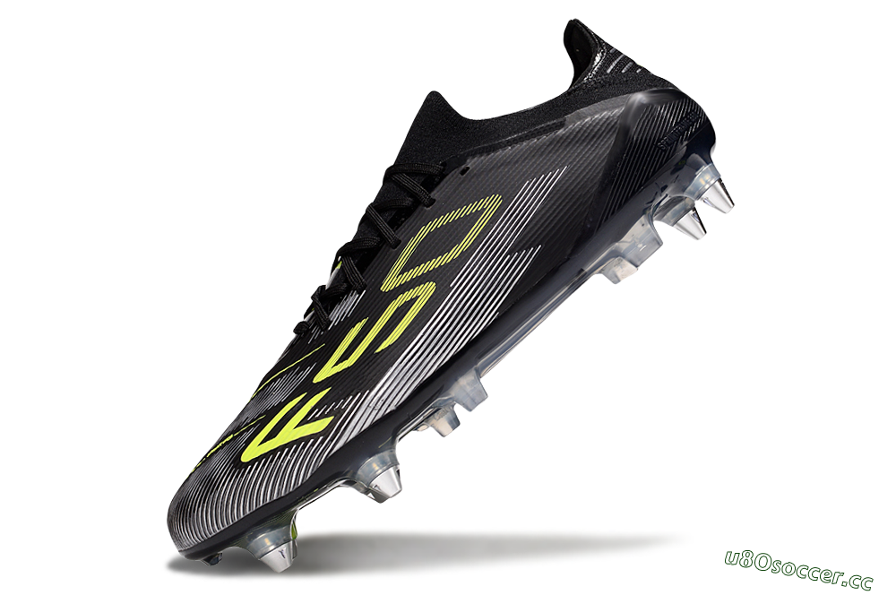 Men's Adidas F50 Elite SG Soft Ground Low-Tops Football Boots - Black/Yellow/Silver 5