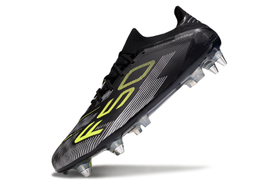 Men's Adidas F50 Elite SG Soft Ground Low-Tops Football Boots - Black/Yellow/Silver