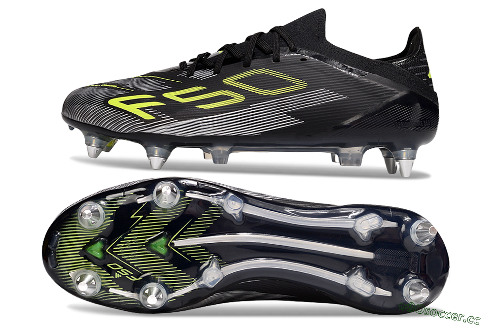 Men's Adidas F50 Elite SG Soft Ground Low-Tops Football Boots - Black/Yellow/Silver 1