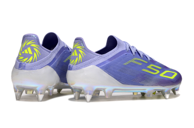 Men's Adidas F50 Elite SG Soft Ground Low-Tops Football Boots - Purple/Yellow/Silver