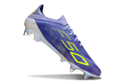 Men's Adidas F50 Elite SG Soft Ground Low-Tops Football Boots - Purple/Yellow/Silver