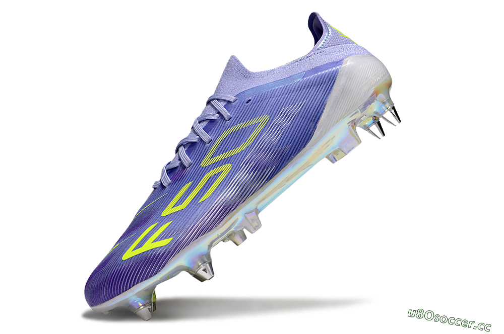 Men's Adidas F50 Elite SG Soft Ground Low-Tops Football Boots - Purple/Yellow/Silver 5