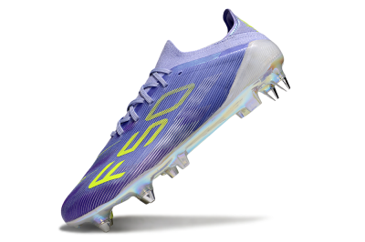 Men's Adidas F50 Elite SG Soft Ground Low-Tops Football Boots - Purple/Yellow/Silver