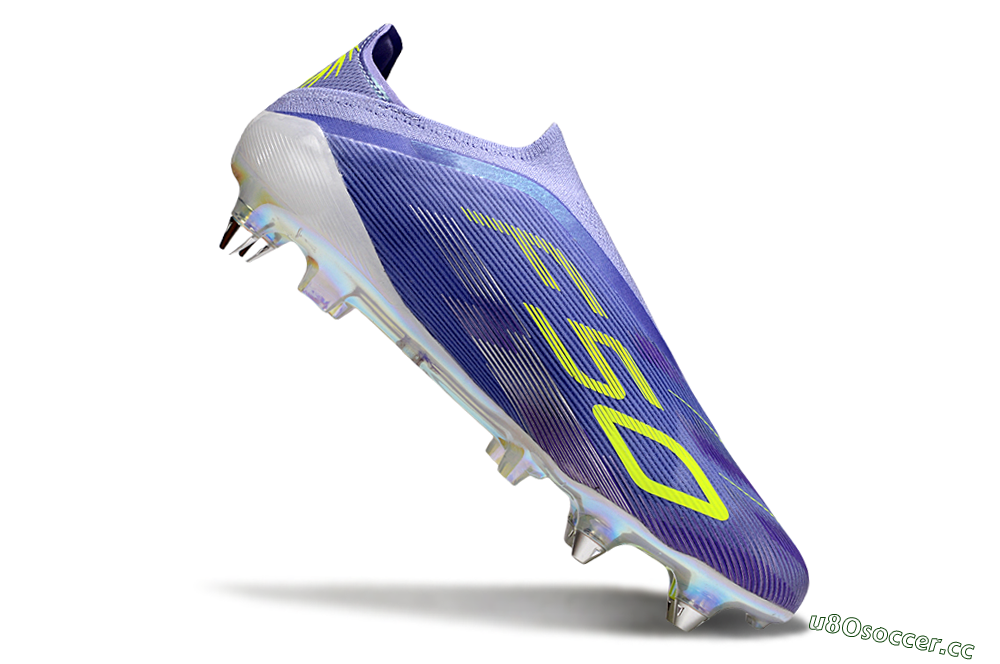 Men's Adidas F50 Elite Laceless SG Soft Ground Low-Tops Football Boots - Purple/Yellow/Silver 4