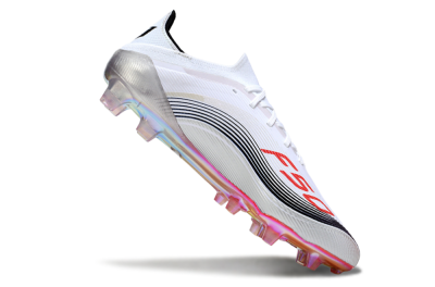 Unisex Messi x Adidas F50 Elite FG Firm Ground Low-Tops Football Boots - White/Silver/Red