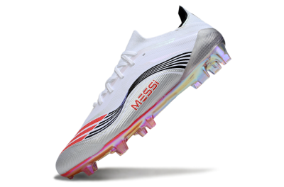 Unisex Messi x Adidas F50 Elite FG Firm Ground Low-Tops Football Boots - White/Silver/Red