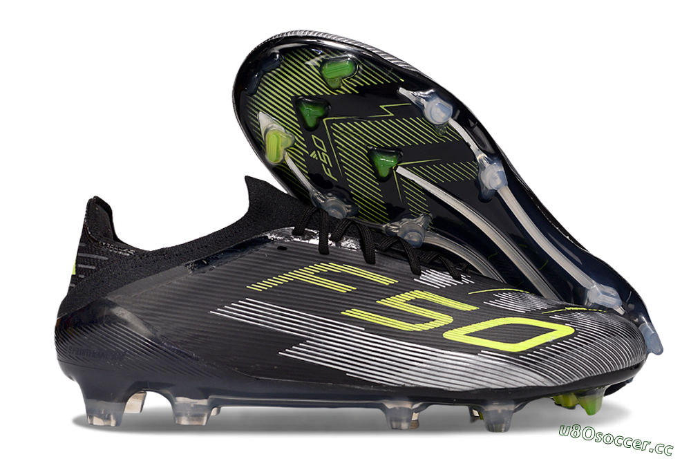 Unisex Adidas F50 Elite FG Firm Ground Low-Tops Football Boots - Black/Yellow/Silver 2