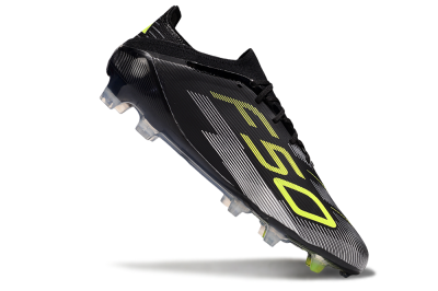 Unisex Adidas F50 Elite FG Firm Ground Low-Tops Football Boots - Black/Yellow/Silver