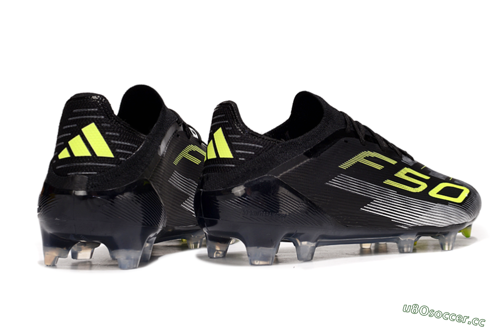 Unisex Adidas F50 Elite FG Firm Ground Low-Tops Football Boots - Black/Yellow/Silver 6