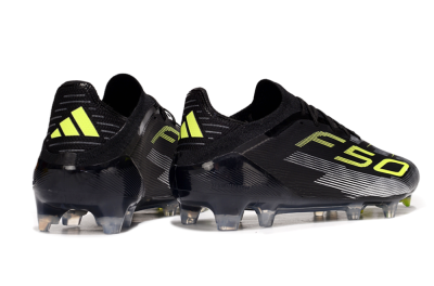 Unisex Adidas F50 Elite FG Firm Ground Low-Tops Football Boots - Black/Yellow/Silver