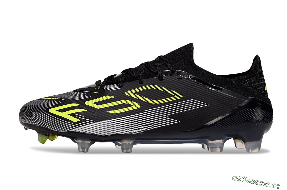 Unisex Adidas F50 Elite FG Firm Ground Low-Tops Football Boots - Black/Yellow/Silver 0