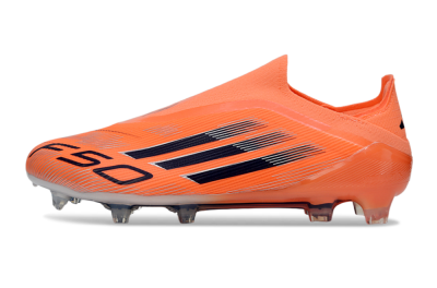 Unisex Adidas F50 Elite Laceless FG Firm Ground Low-Tops Football Boots - Red/Black/Silver