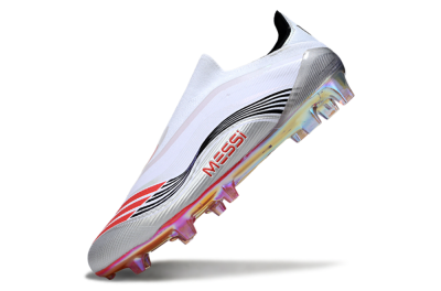 Unisex Messi x Adidas F50 Elite FG Firm Ground Low-Tops Football Boots - White/Silver/Red