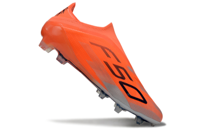 Unisex Adidas F50 Elite Laceless FG Firm Ground Low-Tops Football Boots - Red/Black/Silver