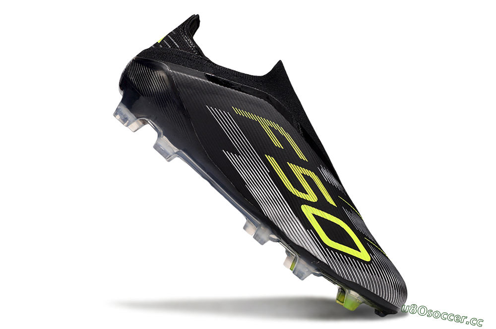 Unisex Adidas F50 Elite Laceless FG Firm Ground Low-Tops Football Boots - Black/Yellow/Silver 4