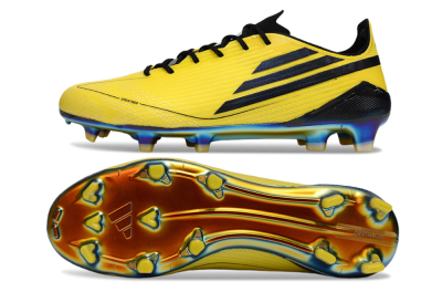 Unisex Adidas F50 Elite FG Firm Ground Low-Tops Football Boots - Yellow/Black/Gold