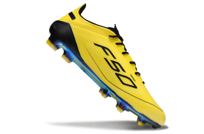 Unisex Adidas F50 Elite FG Firm Ground Low-Tops Football Boots - Yellow/Black/Gold