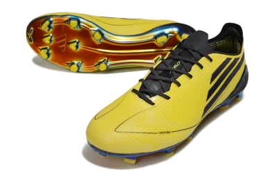 Unisex Adidas F50 Elite FG Firm Ground Low-Tops Football Boots - Yellow/Black/Gold