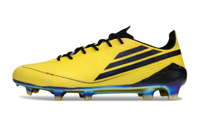 Unisex Adidas F50 Elite FG Firm Ground Low-Tops Football Boots - Yellow/Black/Gold