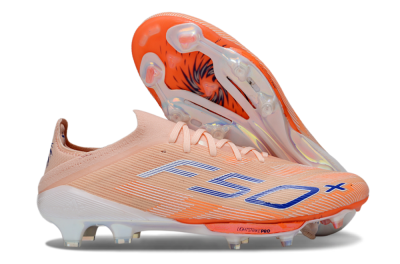 Men's Adidas F50+ Elite Lightstrike Pro FG Firm Ground Low-Tops Football Boots - Pink/Orange/White
