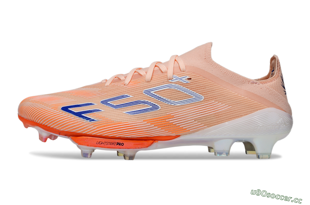 Men's Adidas F50+ Elite Lightstrike Pro FG Firm Ground Low-Tops Football Boots - Pink/Orange/White 0