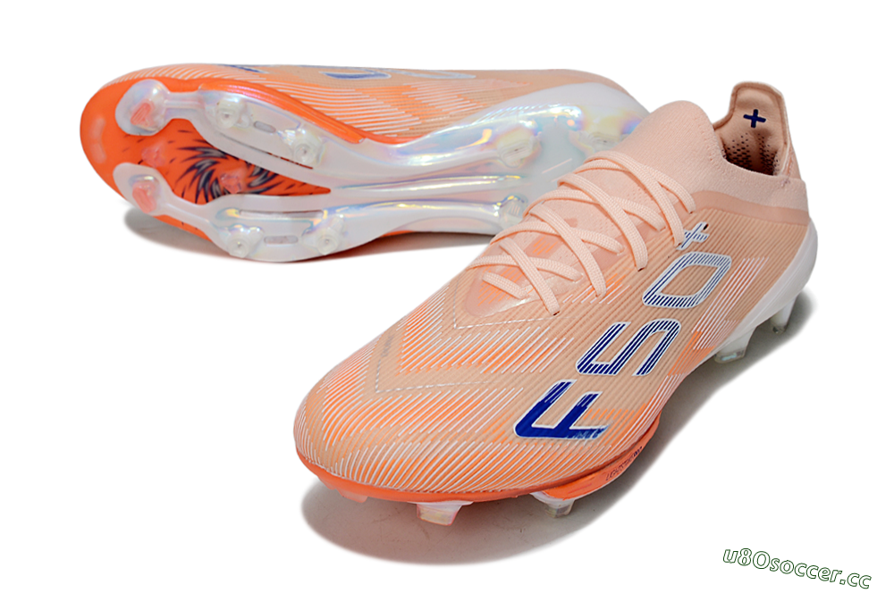 Men's Adidas F50+ Elite Lightstrike Pro FG Firm Ground Low-Tops Football Boots - Pink/Orange/White 3